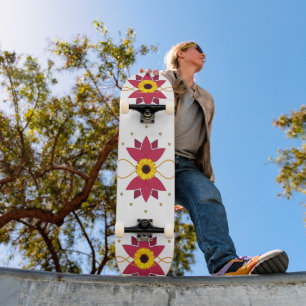 Art sunflower skateboard
