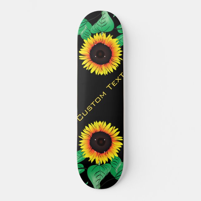 Art Sunflowers - Add Your Text / Name Skateboard (Front)