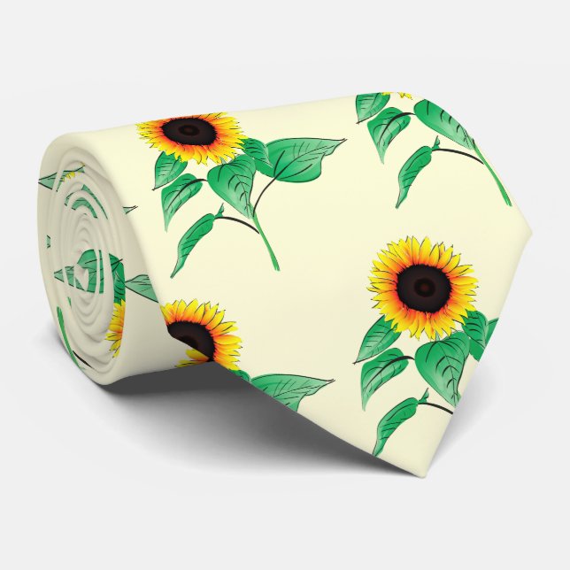 Art Sunflowers - Choose / add your favourite colou Tie (Rolled)