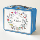 Art Supplies Metal Lunchbox