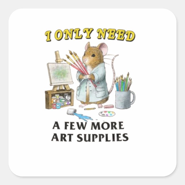 Art Supplies Unisex  Square Sticker (Front)