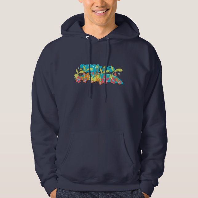 Art Surf Hoodie: Tropical surfers' top Cornwall (Front)