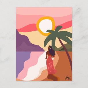 Art Tahiti Vahine Polynesia Postcard