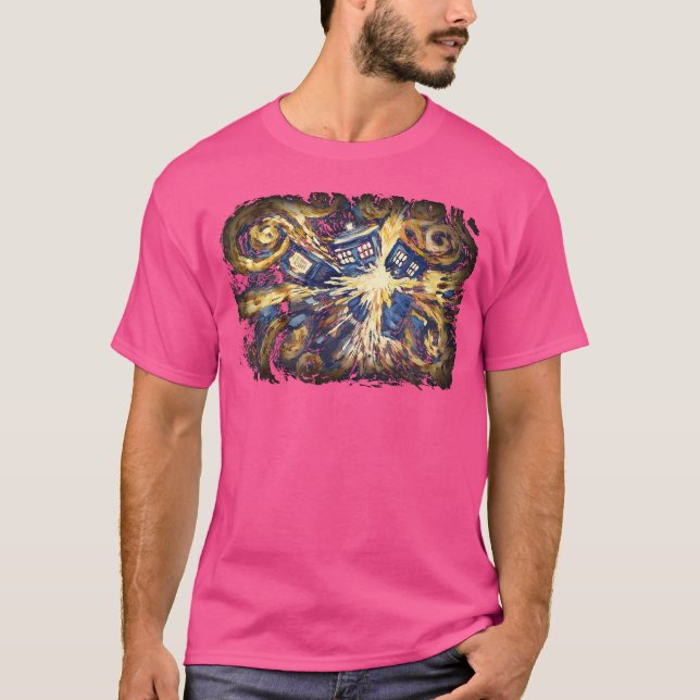 Art Tardis Van Gogh Time Travel Sci-Fi Fan T-Shirt (Front)