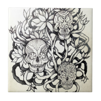 art tattoo skull drawing art tree root picture tile