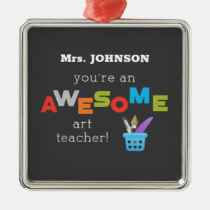 Art Teacher Appreciation Day Paint Brush, Awesome Metal Tree Decoration