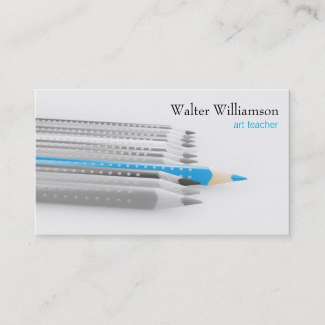 Art Teacher, Back to School, Colour Pencil, Art Bu Business Card (Front)