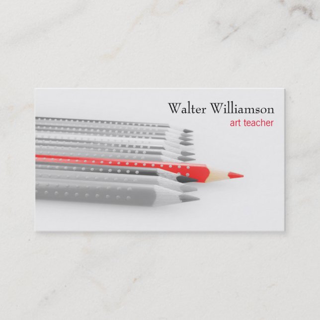 Art Teacher, Back to School, Colour Pencil, Art Bu Business Card (Front)