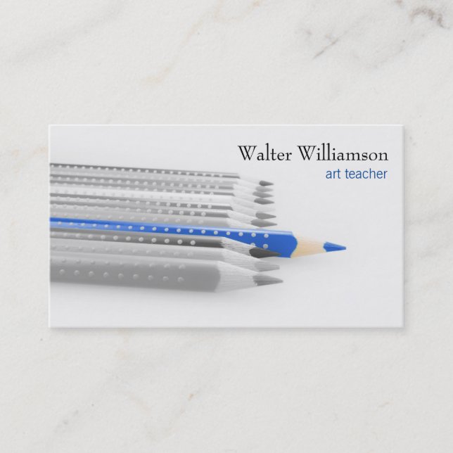 Art Teacher, Back to School, Colour Pencil, Art Bu Business Card (Front)