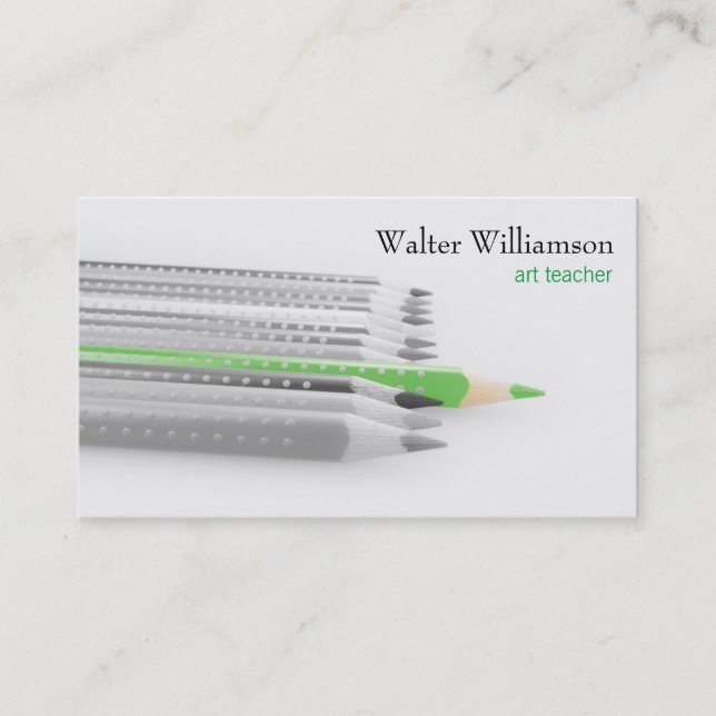 Art Teacher, Back to School, Colour Pencil, Art Bu Business Card (Front)