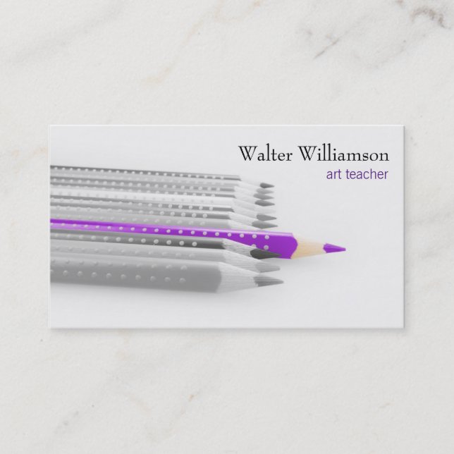 Art Teacher, Back to School, Colour Pencil, Art Business Card (Front)