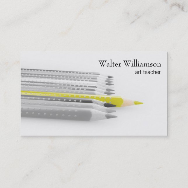 Art Teacher, Back to School, Colour Pencil, Art Business Card (Front)