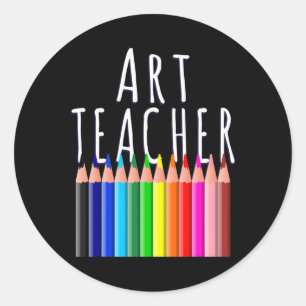 Art Teacher Back To School Creative Artist Gift  Classic Round Sticker