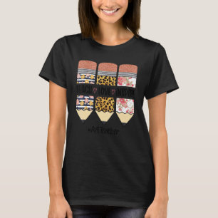 Art Teacher Back To School Teach Love Inspire Leop T-Shirt