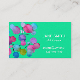 Art teacher colourful abstract art business card