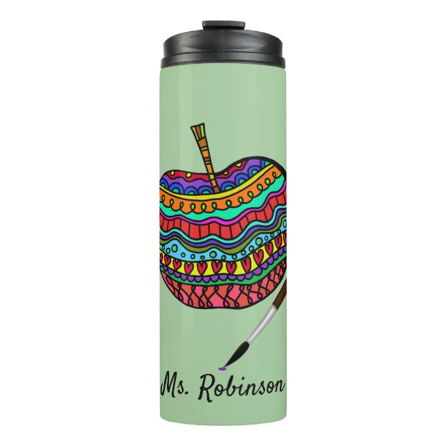 Art Teacher Colourful Apple Thermal Tumbler (Front)