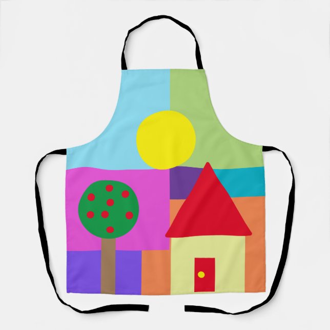 Art Teacher Colourful Shapes Apron (Front)