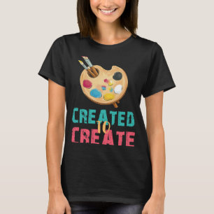 Art Teacher Created Palette Brush Artist Student T-Shirt