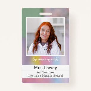 Art Teacher Custom Photo ID Badge artist