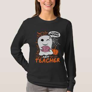 Art Teacher Cute Ghost Halloween Teacher T-Shirt