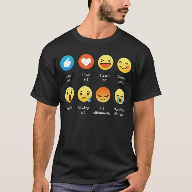 Art Teacher Emoji Emoticon Funny Graphic Design T-Shirt (Front)