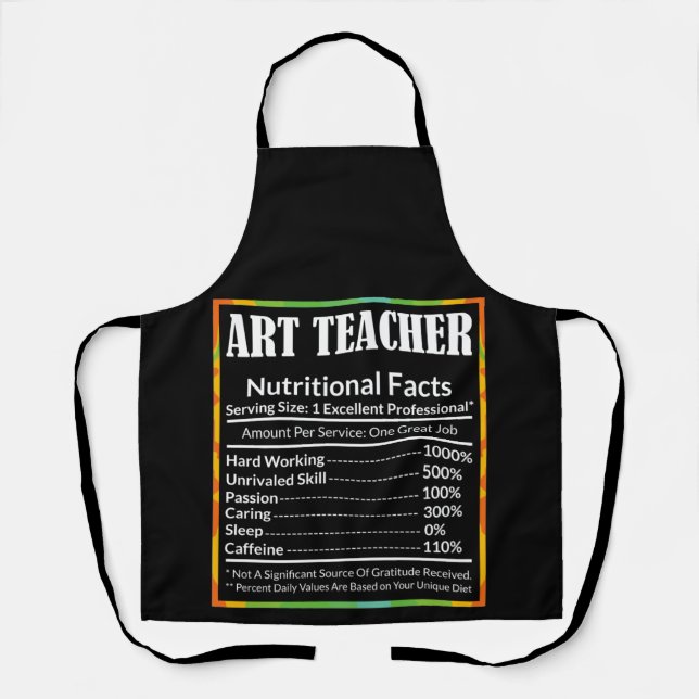 Art Teacher Facts Funny Artist Artistic Lover Grap Apron (Front)