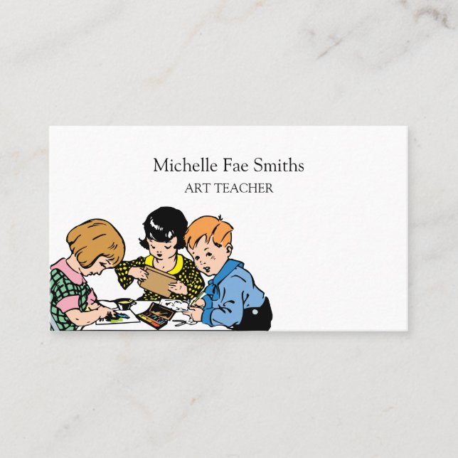 Art Teacher for Kids ARTS and Crafts  Business Card (Front)