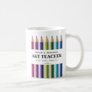 Art teacher gift idea personalised coffee mug