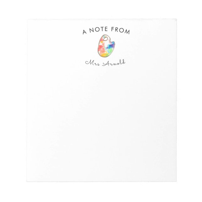 Art teacher gift stationary notepad (Front)