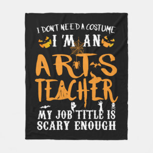 Art Teacher Halloween Funny Costume Fleece Blanket