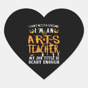 Art Teacher Halloween Funny Costume Heart Sticker
