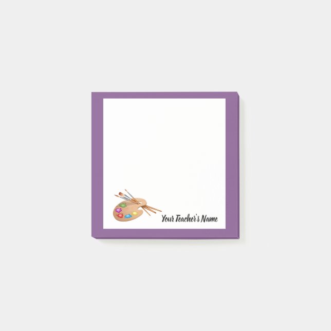 Art Teacher Memo,Palette Post-it, Gift for Teacher Post-it Notes (Front)