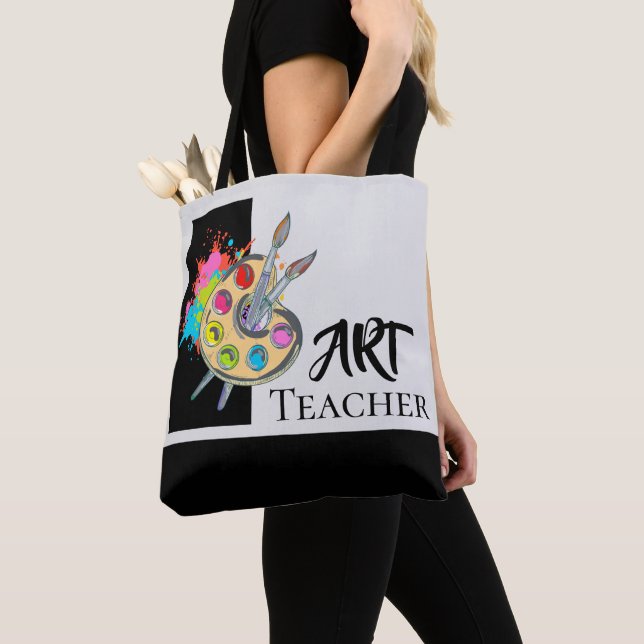 Art Teacher | Painter's Palette Shoulder Tote Bag (Close Up)