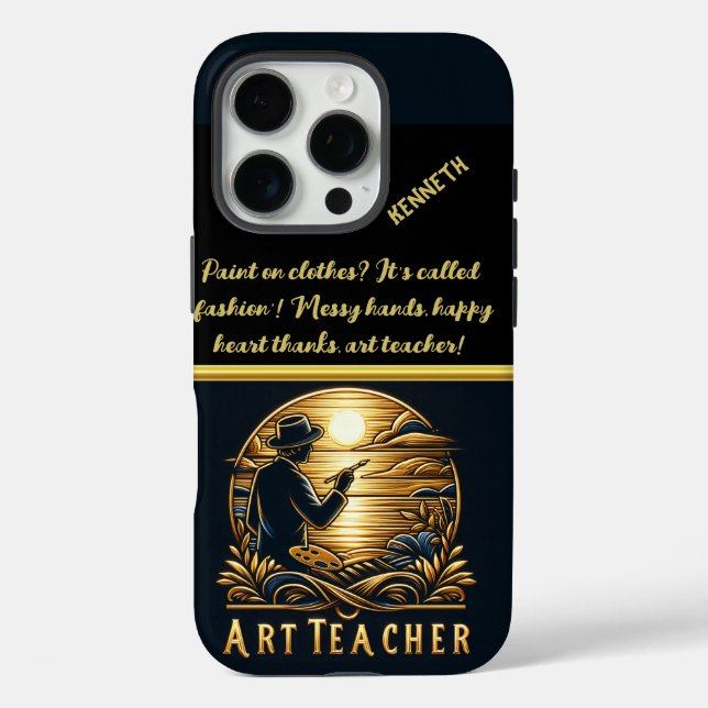 Art Teacher Painting a Sunset Case-Mate iPhone Case (Back)