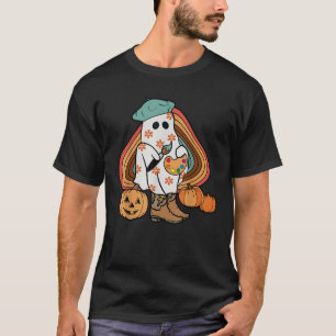 Art Teacher Painting Brushes Retro Pumpkin Ghost A T-Shirt