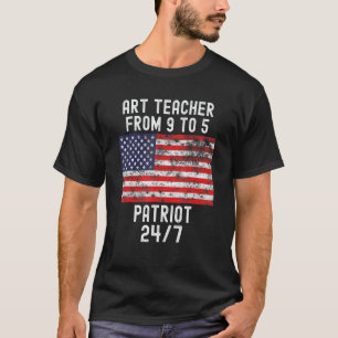 Art Teacher Patrio Patriotic 4th Of July Usa Flag T-Shirt
