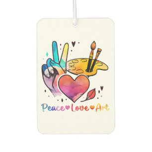Art Teacher Peace Love Art For Artists And Painter Car Air Freshener