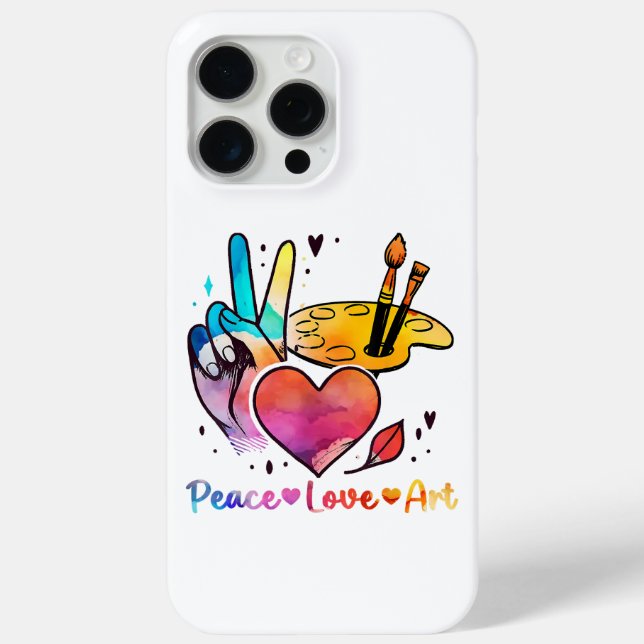 Art Teacher Peace Love Art For Artists And Painter Case-Mate iPhone Case (Back)