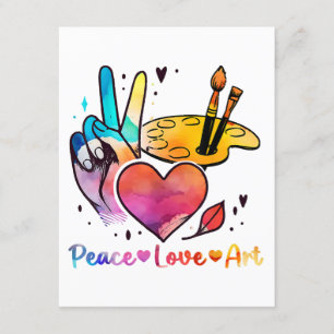 Art Teacher Peace Love Art For Artists And Painter Enclosure Card