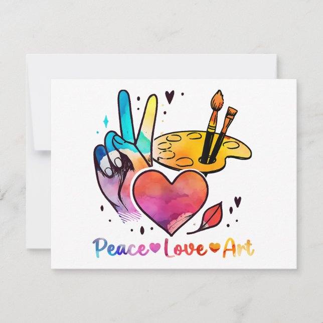 Art Teacher Peace Love Art For Artists And Painter Holiday Card (Front)