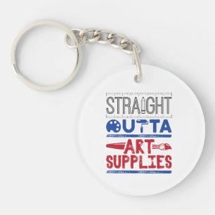 Art Teacher Straight Outta Art Supplies Key Ring