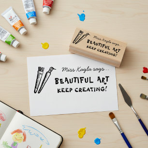 Art Teacher Supportive Praise Wooden Art Stamp