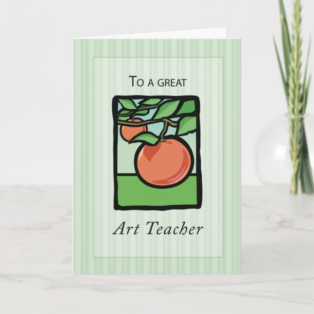 Art Teacher Thank You, Apple Thank You Card (Front)