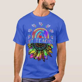 Art Teacher Tie Dye Sunflower Rainbow Back To Scho T-Shirt