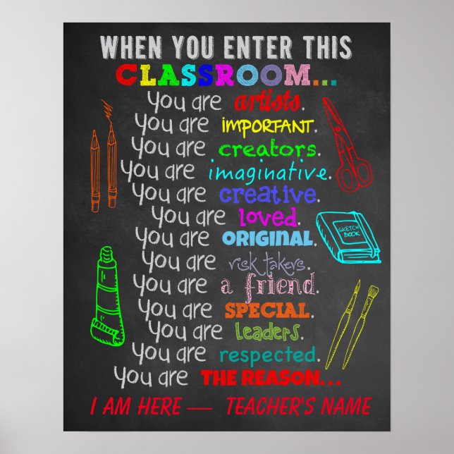 Art Teacher - When You Enter This Classroom Rules Poster (Front)