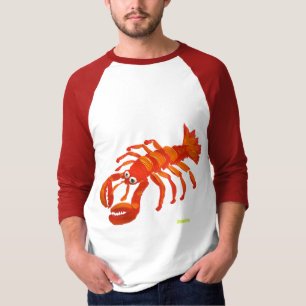 Art Tee-Shirt: Large Red Lobster T-Shirt