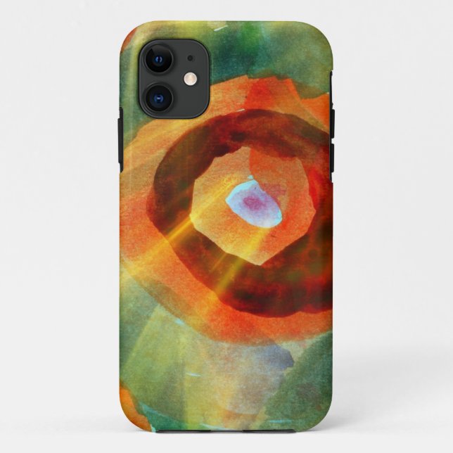 art texture abstract water green, orange, circle Case-Mate iPhone case (Back)