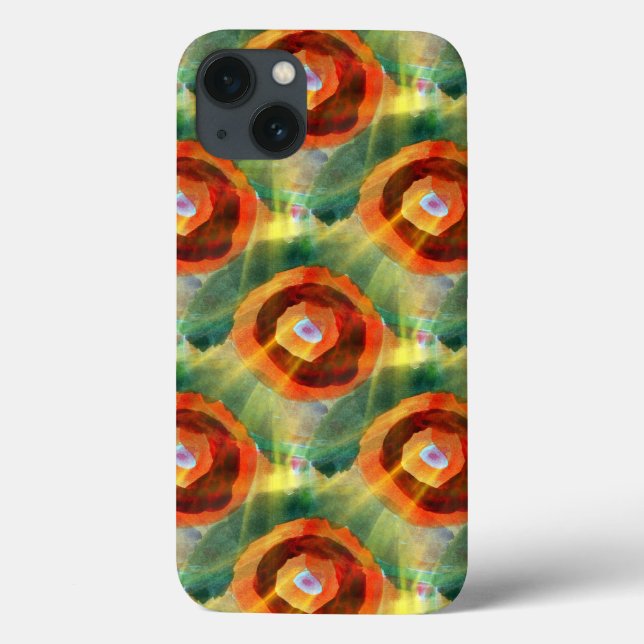 art texture abstract water green, orange, circle Case-Mate iPhone case (Back)