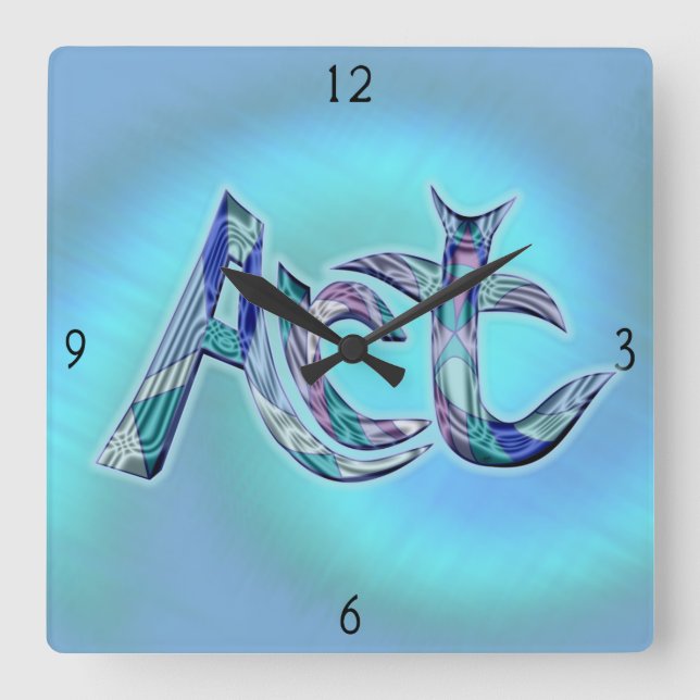 Art the Word  Square Wall Clock (Front)