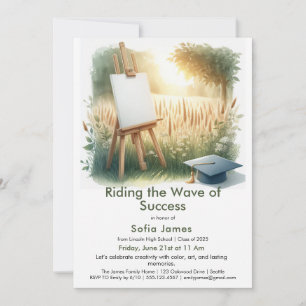 Art Theme Graduation Party Invitation